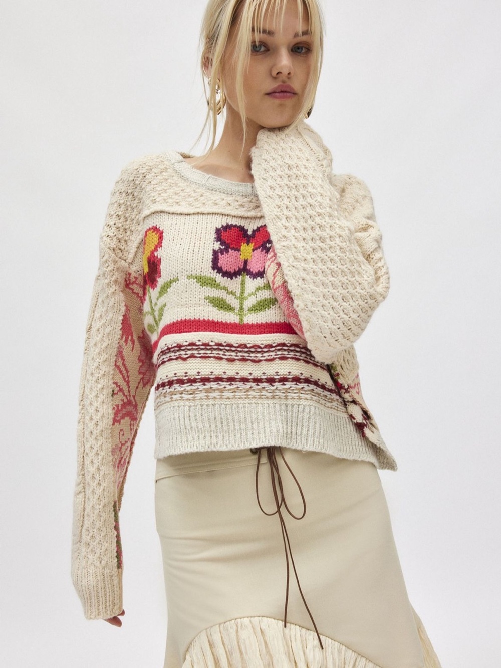 Urban Outfitters Rosemary Crafty Knit Pullover Sweater - Picture 2 of 8